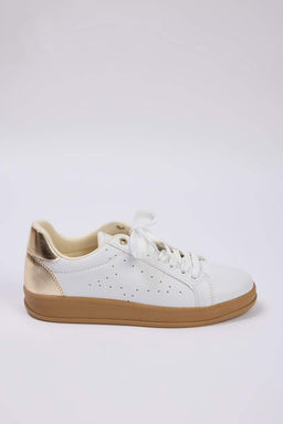 Beyaz Metalik Gold Retro Mikro Delik Desenli Bagc?kl? Kad?n Spor Ayakkab? TAKAW26SN00014 - Trendyolmilla фото 7