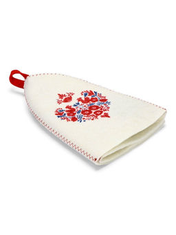 Шапка для бани с принтом "Славянка славянка", белая