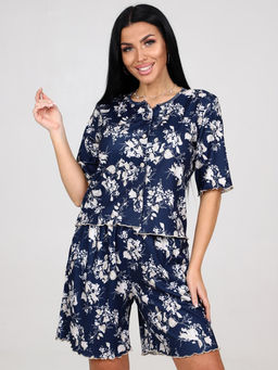 429 ДОМАШНИЙ КОСТЮМ ЖЕНСКИЙ (шорты) (Темно-синий)