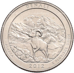 Монета 1/4 доллара (25 центов) 2011 года P США Национальные парки  №15 Национальный парк Денали