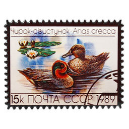 Магнит керамический 6х8см Почтовая марка Чирок-свистунок (Китай)