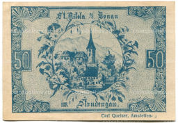 Банкнота 50 геллеров 1920 года Австрия Санкт-Никола на Дунае (нотгельд)