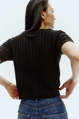 Cardigan en punto trenzado - H&m фото 5