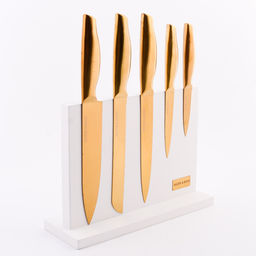 40608 Набор кухонных ножей нерж/ст + подставка дерево 6пр MB (х6)
