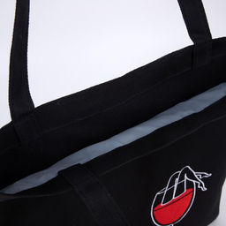 Шопер «Бокал вина», 35×0.5×40 см, вышивка, чёрный