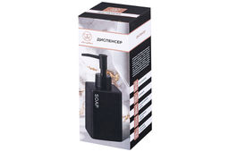 Диспенсер для мыла 310 мл 6,7*6,7*16,3 см "SOAP", черный