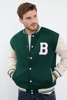 Ye_il Unisex Regular Fit Bomber Yaka Kolej K__l_k Ceket Mont TMNAW24MO00017 - Trendyolmilla фото 2