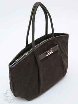 Сумка женская кожаная 2423YF gray a  green  Polina&Eiterou
