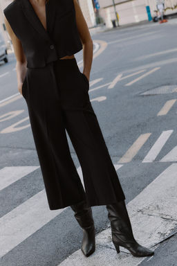 HIGH-WAIST CULOTTE TROUSERS - Zara фото 4