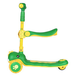 Самокат 3-х колесный SCOOTER Дино / 8101 /уп 8/ зелёный - Галеонтрейд фото 2