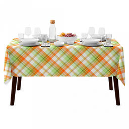 Скатерть 180х145см "Ботаника" клетка, длина стола до 140см, на 6 персон, рогожка 186/м2, хлопок 100%, упаковка классическая 28х41см, "Домашняя мода" (Россия)