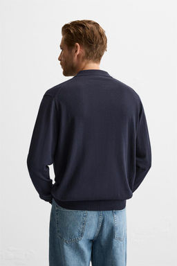 COTTON/SILK KNIT POLO SHIRT - Zara фото 3