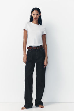 TRF HIGH-WAIST WIDE-LEG FULL-LENGTH JEANS - Zara фото 3