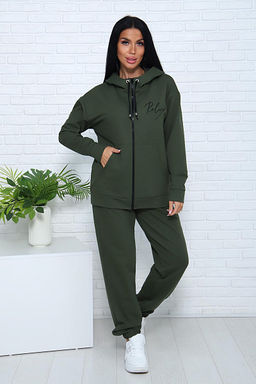 Костюм с брюками, футер с лайкрой 2-х нитка (00907, хаки)