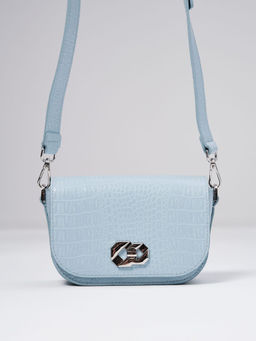 Сумка на плечо Deboro 30879 голубая вода/крок