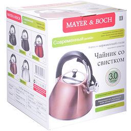 28970 Чайник 3 л нерж/сталь со свистком MB (х12) - Mayer&boch фото 4