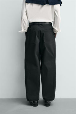 PANTAL?N WIDE FIT PLIEGUES / Negro - Zara фото 3