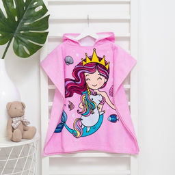 Полотенце-пончо детское махровое Крошка Я Русалочка 60х120см, 100% хлопок, 300гр/м2  фото 7