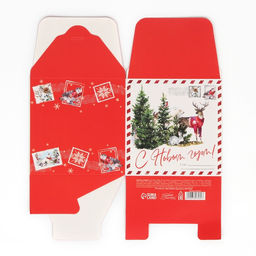 Цена за 3 шт. Коробка подарочная новогодняя складная «С Новым годом», 12×12×12 см