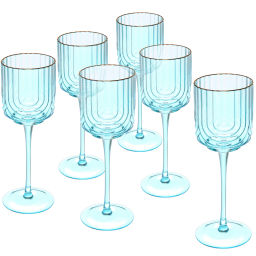 Бокал для вина 330мл "Enjoy Life" в наборе 6шт, цвет голубой