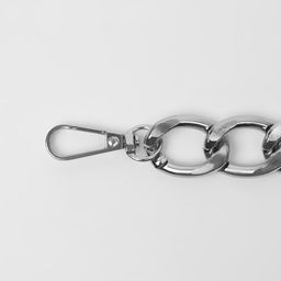 Цена за 2 шт. Цепочка для сумки, с карабинами, металлическая, плоская, 29×19 мм, 30 см, цвет серебряный