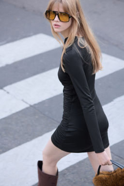 Vestido drapeado de punto - H&m фото 8