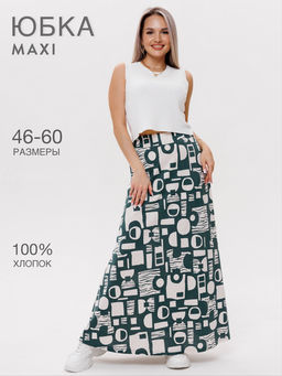 Юбка женская Ю-13 (кулирка) Темно-зеленая - Elenatex фото 2