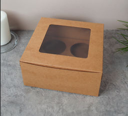 Коробка подарочная складная КРАФТ 16x16x9 см / QR1616 /уп 12/600/ 689433 Капкейк