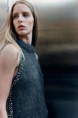 Top en mezcla de mohair con detalles de strass - H&m фото 4
