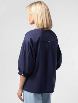 VILATTE / Блузка из премиального хлопка вуали с пышными рукавами  фото 3