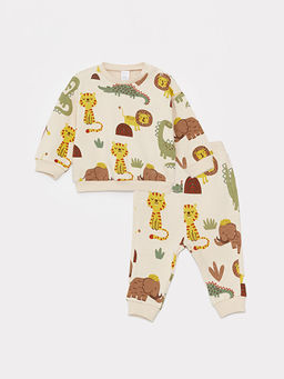 Bisiklet Yaka Erkek Bebek Sweatshirt ve E?ofman Alt 2li