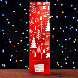 Пакет ламинированный под бутылку Елочки Люкс 11 х 38 х 11 см - UPAK LAND фото 2