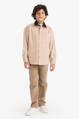 Regular F_t Pamuklu Erkek _ocuk D_z Pa_a Gabardin Pantolon