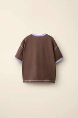 CAMISETA PESPUNTES CONTRASTE CREATED BY CARAMEL LONDON X ZARA / Morado