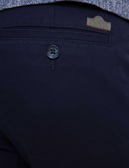 Темно-синие брюки узкого кроя из плотной ткани - Cacharel фото 4