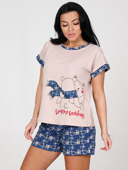 3101-ДК ДОМАШНИЙ КОСТЮМ (шорты) (Клетка на индиго) - А-дина фото 5