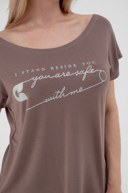 Футболка женская из вискозы Лирика какао You are safe - Амадэль фото 3