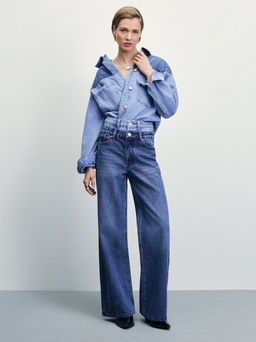 Джинсовая рубашка-пэчворк / Zarina  фото 2