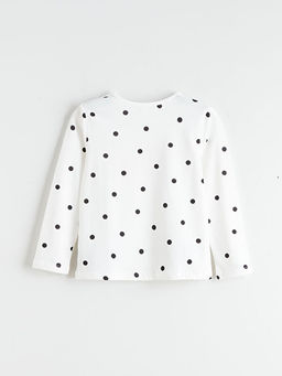 Bisiklet Yaka Bask?l? K?z ?ocuk Ti??rt