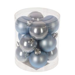 Набор из 12шт Украшение новогоднее Шар "Голубой шелк", D4 см, L9,5 W9,5 H10,5 см