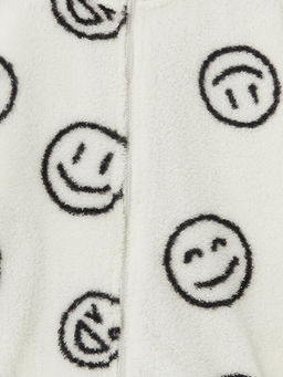 Dik Yaka Pel?? K?z ?ocuk Fermuarl? Sweatshirt