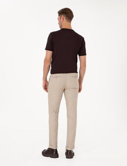 Bej Slim Fit Kordonlu Kanvas Pantolon - Pierre cardin фото 4