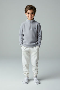 Gri Melanj Erkek Cocuk Pamuklu Bask?l? Dik Yaka Regular Orme Sweatshirt TKDAW26SW00038 - Trendyolmilla фото 5
