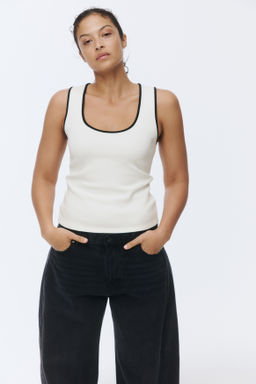 Camiseta sin mangas en algod?n acanalado - H&m фото 6