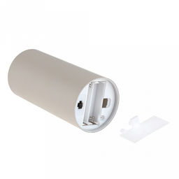 Свеча интерьерная, светодиодная на батарейках д6см h12,5(15)см, свет теплый, с мерцанием, матовый пластик, цвет бежевый, питание от 2-х батареек ААА (в комплект не входят) (Китай)