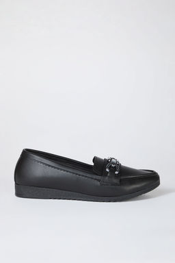Trendyol Shoes Siyah Aksesuar Detayl? Ekstra Rahat Kad?n Loafer Ayakkab? TAKSS25LA00005