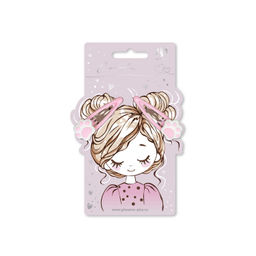 Набор заколок для волос клик-клак, глянцевые, арт. 71740 / 10 ЛАПКИ (в наборе: 2шт., 5,4 см, черный металл, полиэфирная смола, цвет: розовый, подложка из мелованного картона + ПЭТ-пакет с европодвесом)