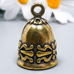 Цена за 2 шт. Колокольчик-подвеска «Старинный узор», латунь, 2.8×2×2 см