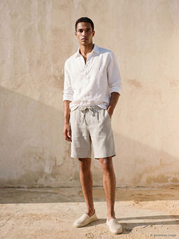 Regular Fit %100 Keten Erkek ?ort