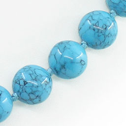Бусы бирюза голубая (имитация), круглые 12мм, короткие 49см - Agat77 фото 2
